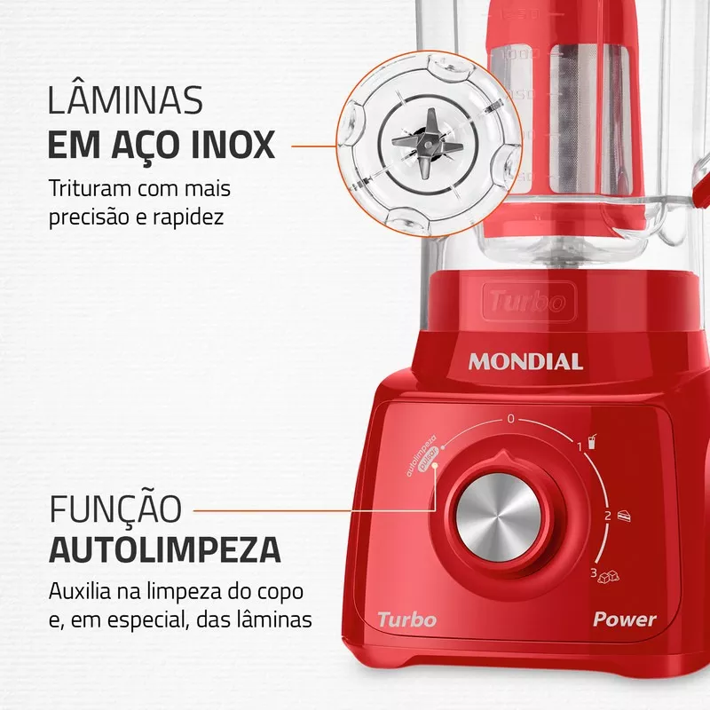 Liquidificador Turbo Power Mondial 550W L-99 FR